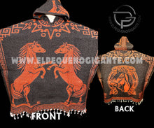 Cargar imagen en el visor de la galería, Gaban con Gorro (Jorongo) One Size Fit Plus Super Cozy Mexican Poncho Gaban with Hoodie Cowboy Cape