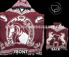 Cargar imagen en el visor de la galería, Gaban con Gorro (Jorongo) One Size Fit Plus Super Cozy Mexican Poncho Gaban with Hoodie Cowboy Cape
