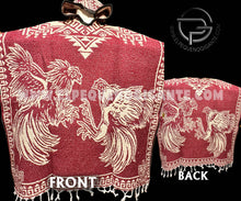 Cargar imagen en el visor de la galería, Gaban con Gorro (Jorongo) One Size Fit Plus Super Cozy Mexican Poncho Gaban with Hoodie Cowboy Cape