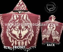 Cargar imagen en el visor de la galería, Gaban con Gorro (Jorongo) One Size Fit Plus Super Cozy Mexican Poncho Gaban with Hoodie Cowboy Cape