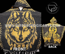 Cargar imagen en el visor de la galería, Gaban con Gorro (Jorongo) One Size Fit Plus Super Cozy Mexican Poncho Gaban with Hoodie Cowboy Cape