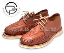 Cargar imagen en el visor de la galería, Mens Mexican Laces Leather Handmade Mexican Huarache Slip On Brown Leather Zapato con agujeta Hombre Huarache de Piel Mexicano