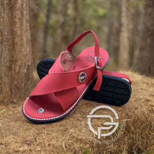 Load image into Gallery viewer, Rojo Huarache Cruzado de Piel | El Pequeno Gigante