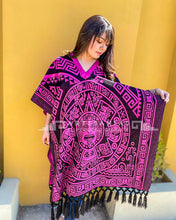 Cargar imagen en el visor de la galería, Unisex Mexican Poncho - One Size Plus Super Cozy Cowboy Cape - Sarape Wrap with Design on both sides