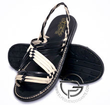 Load image into Gallery viewer, Tejido de Araña Piel Combinado Negro Natural - Men's Huarache Artesanal Mexicano