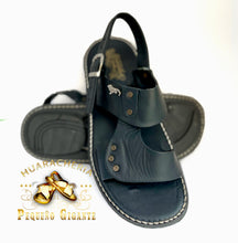 Load image into Gallery viewer, Emperador Negro Para Caballero | Men's Leather Mexican Huarache Sandal
