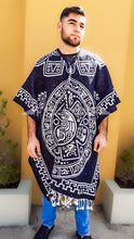Cargar imagen en el visor de la galería, Unisex Mexican Poncho - One Size Plus Super Cozy Cowboy Cape - Sarape Wrap with Design on both sides