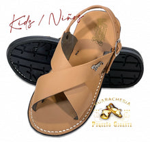 Cargar imagen en el visor de la galería, Kids | Niño Huarache de Piel Cruzado Tan