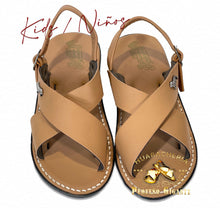 Cargar imagen en el visor de la galería, Kids | Niño Huarache de Piel Cruzado Tan