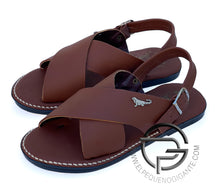 Load image into Gallery viewer, Marron Huarache Cruzado de Piel | El Pequeno Gigante