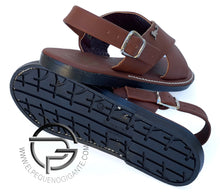 Load image into Gallery viewer, Marron Huarache Cruzado de Piel | El Pequeno Gigante