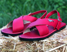 Load image into Gallery viewer, Ancho/Wide - Huarache de Piel Cruzado Rojo