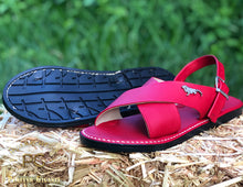 Load image into Gallery viewer, Rojo Huarache Cruzado de Piel | El Pequeno Gigante