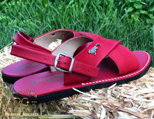 Load image into Gallery viewer, Rojo Huarache Cruzado de Piel | El Pequeno Gigante