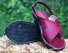 Load image into Gallery viewer, Vino Burgundy Huarache Cruzado de Piel
