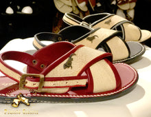 Load image into Gallery viewer, Trenza de Palma Tejido Extra Fino Huarache Forrado en Piel Roja