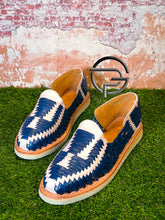 Load image into Gallery viewer, Men’s 2 tone Natural Black Leather Mexican Slip on Shoe - Huarache Mexicano | Sahuayo Michoacán