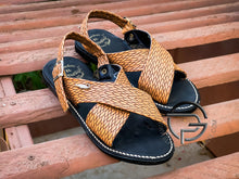 Load image into Gallery viewer, Petate Cafe Huarache Cruzado Mexicano Sintetico