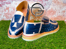 Load image into Gallery viewer, Men’s 2 tone Natural Black Leather Mexican Slip on Shoe - Huarache Mexicano | Sahuayo Michoacán