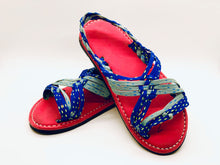 Load image into Gallery viewer, Tejido de Araña - Huarache Artesanal Mexicano Azules