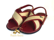 Load image into Gallery viewer, Trenza de Palma Tejido Extra Fino Huarache Forrado en Piel Roja