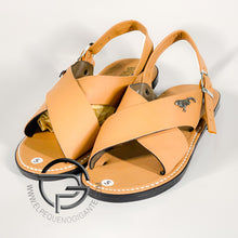 Load image into Gallery viewer, Huarache Cruzado en Piel Caramelo