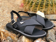 Load image into Gallery viewer, Negro / Black Huarache Cruzado de Piel