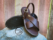 Load image into Gallery viewer, Air Brown Huarache de Piel Cruzado