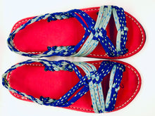 Load image into Gallery viewer, Tejido de Araña - Huarache Artesanal Mexicano Azules