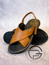 Load image into Gallery viewer, Petate Cafe Huarache Cruzado Mexicano Sintetico