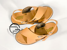 Load image into Gallery viewer, Huarache Cruzado en Piel Caramelo