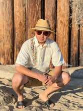 Cargar imagen en el visor de la galería, Guayabera Beige Bordada Manga Corta | Mexican Embroidered Beige Short Sleeve