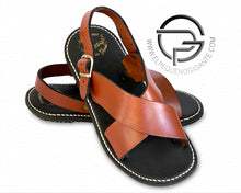 Load image into Gallery viewer, Torso Plain Cinnamon Vaqueta - Huarache Cruzado Mexicano