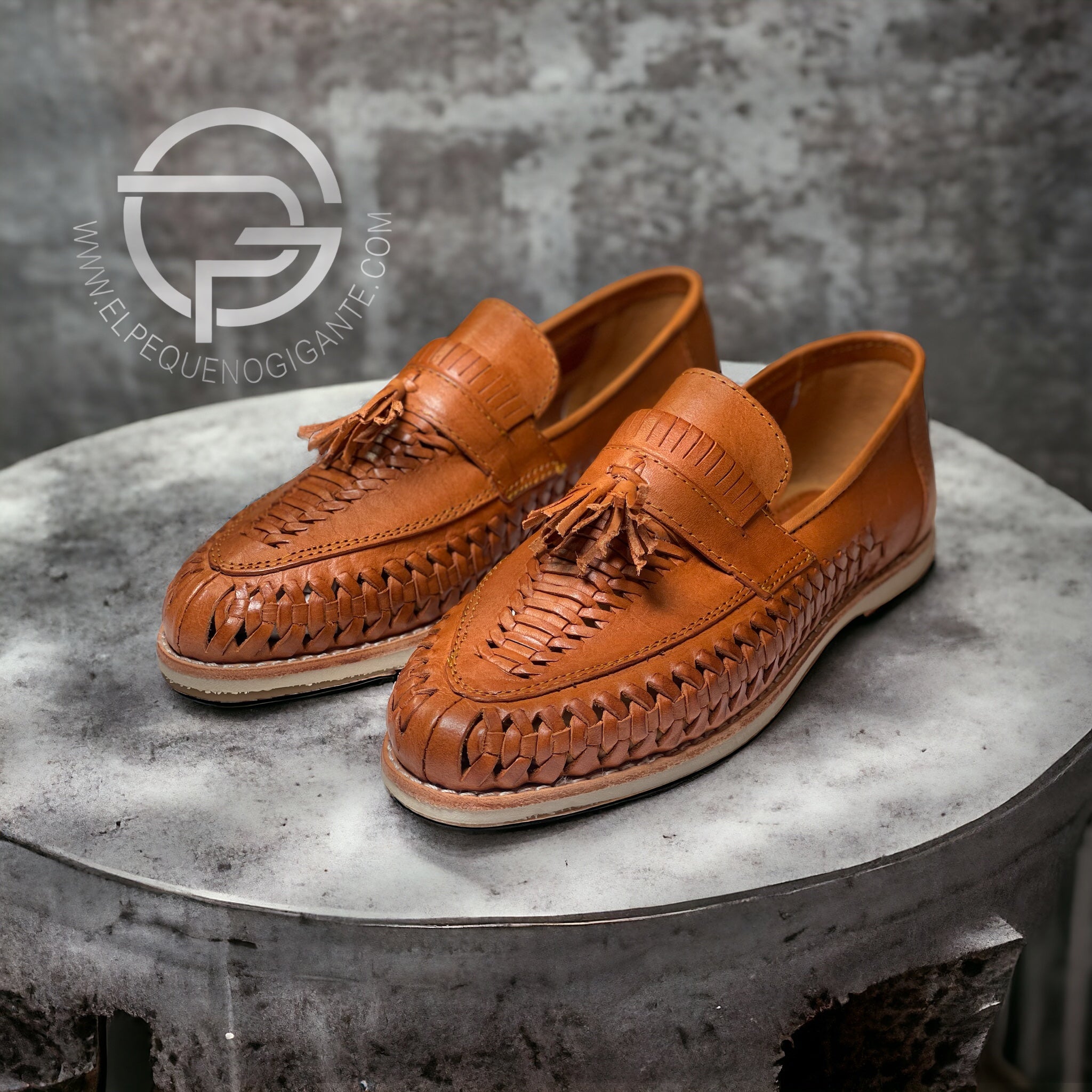 Mens Tassel Slip-On Brown Shoes Handmade Mexican Huarache Leather Zapa Huaracheria El Pequeno Gigante Mens Tassel Slip-On Brown Shoes Handmade Mexican Huarache Leather Zapa Huaracheria El Pequeno Gigante