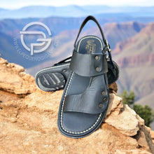 Cargar imagen en el visor de la galería, Emperador Negro Para Caballero | Men&#39;s Leather Mexican Huarache Sandal
