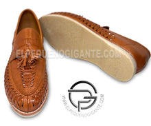 Cargar imagen en el visor de la galería, Mens Tassel Slip-On Brown Shoes Handmade Mexican Huarache Leather Zapato para hombre Huarache de Piel Mexicano
