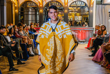 Load image into Gallery viewer, Unisex Mexican Poncho - One Size Plus Super Cozy Cowboy Cape - Sarape Wrap with Design on both sides
