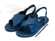 Load image into Gallery viewer, Huarache Cruzado Piel Azul | Navy Blue
