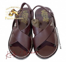 Load image into Gallery viewer, Kids | Niño Huarache de Piel Cruzado Chocolate
