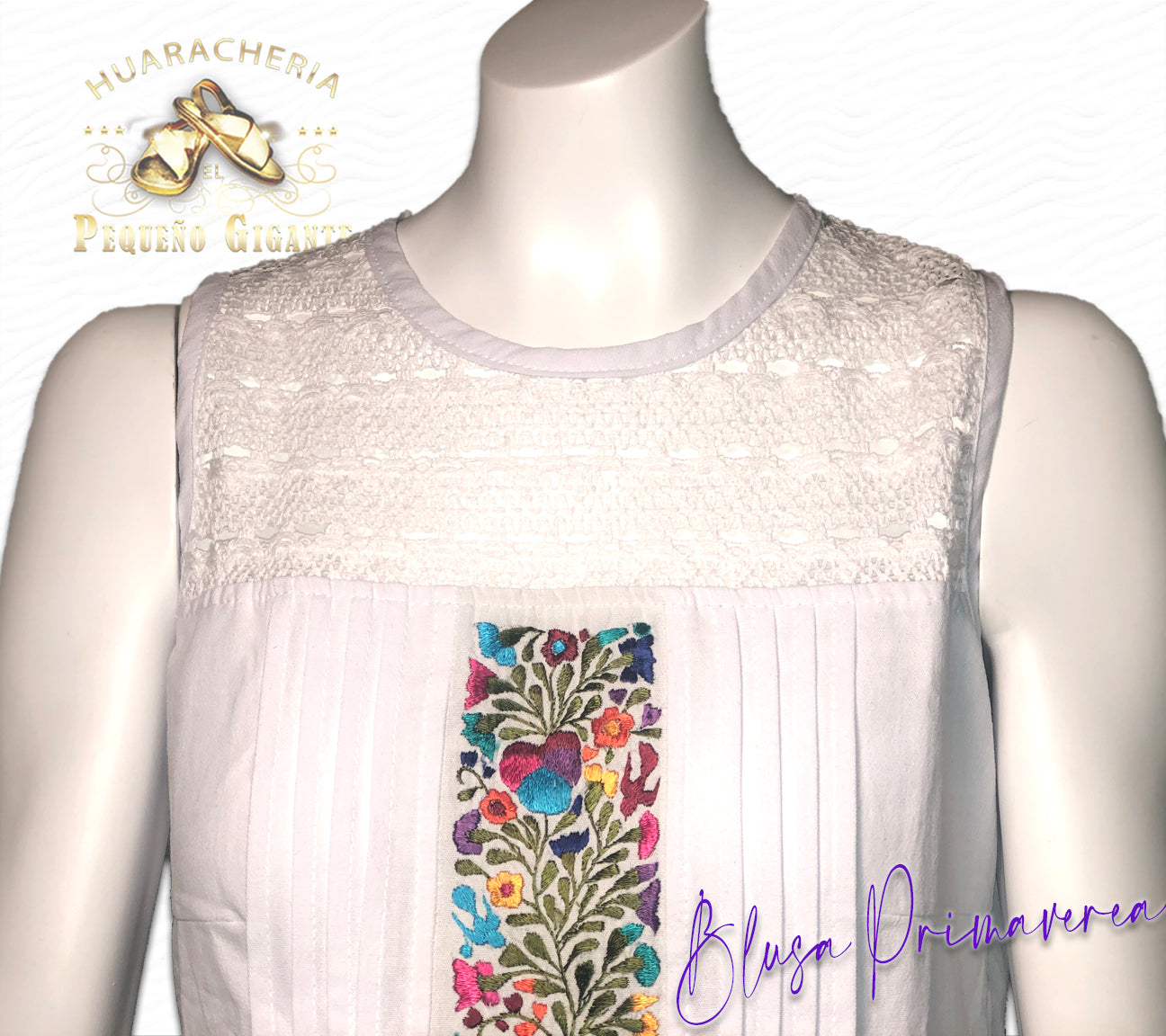 Blusa Primavera Bordado a Mano en Manta