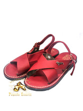 Load image into Gallery viewer, Kids | Niño Huarache de Piel Cruzado Rojo
