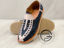 Load image into Gallery viewer, Natural Navy Blue Manta - Huarache Mexicano | Leather Mexican Shoe Sahuayo Michoacan
