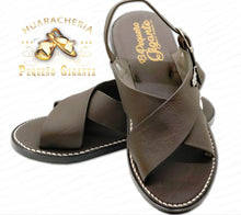 Load image into Gallery viewer, Huarache de Piel Cruzado Chocolate
