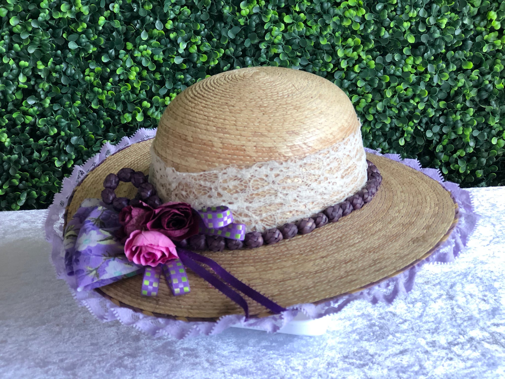 Sombrero para Dama con Arreglos Palma – Huaracheria El Pequeno Gigante